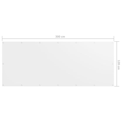 Balcony Screen White 120x300 cm Oxford Fabric