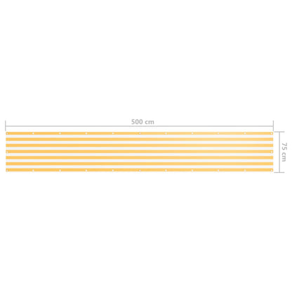 Balcony Screen White and Yellow 75x500 cm Oxford Fabric
