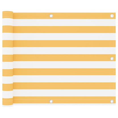 Balcony Screen White and Yellow 75x600 cm Oxford Fabric