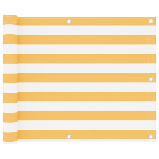 Balcony Screen White and Yellow 75x600 cm Oxford Fabric