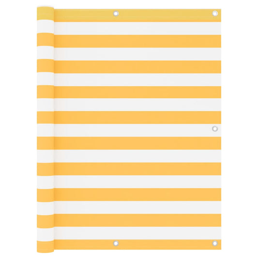 Balcony Screen White and Yellow 120x300 cm Oxford Fabric