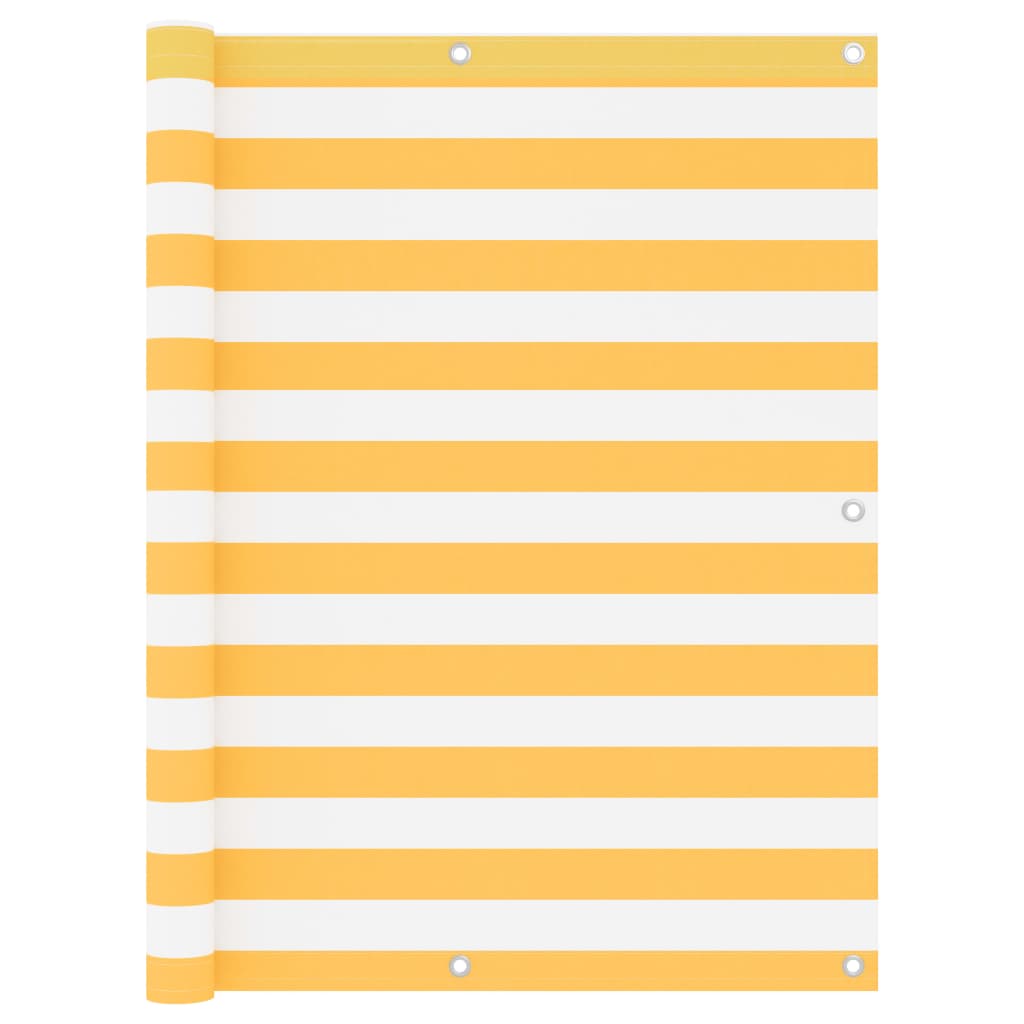 Balcony Screen White and Yellow 120x400 cm Oxford Fabric