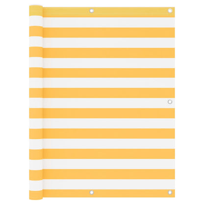 Balcony Screen White and Yellow 120x400 cm Oxford Fabric