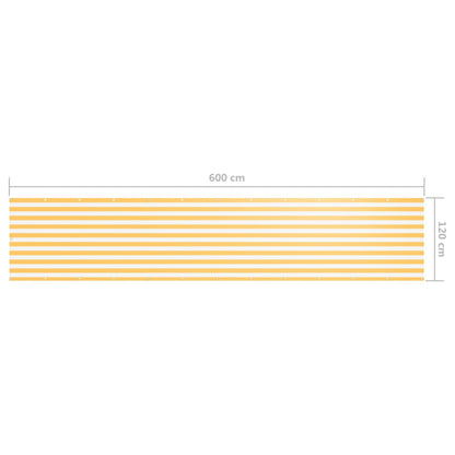 Balcony Screen White and Yellow 120x600 cm Oxford Fabric