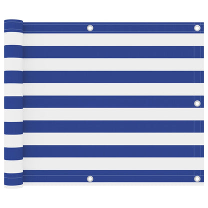 Balcony Screen White and Blue 75x600 cm Oxford Fabric