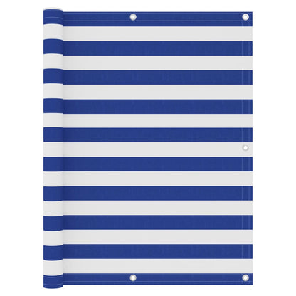 Balcony Screen White and Blue 120x600 cm Oxford Fabric