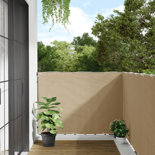 Balcony Screen Beige 120x400 cm Oxford Fabric