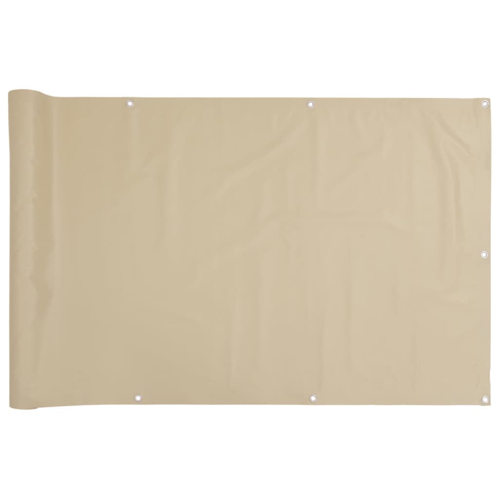 Balcony Screen Beige 120x600 cm Oxford Fabric