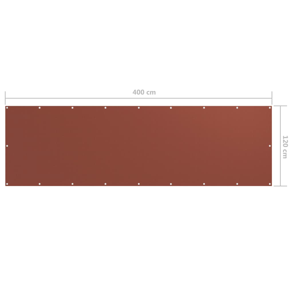 Balcony Screen Terracotta 120x400 cm Oxford Fabric