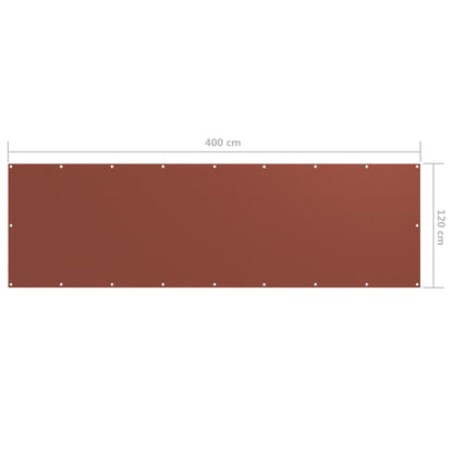 Balcony Screen Terracotta 120x400 cm Oxford Fabric