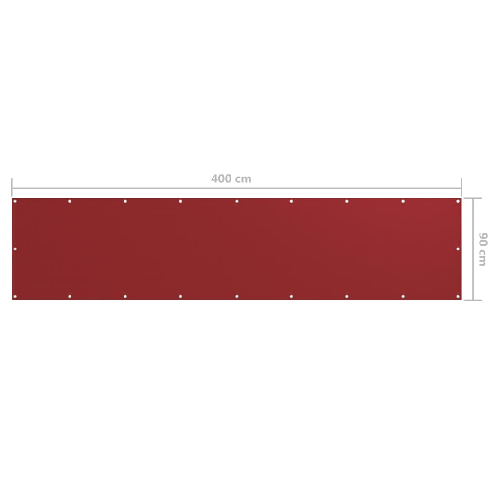 Balcony Screen Red 90x400 cm Oxford Fabric