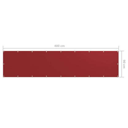 Balcony Screen Red 90x400 cm Oxford Fabric