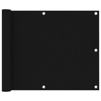 Balcony Screen Black 75x400 cm Oxford Fabric