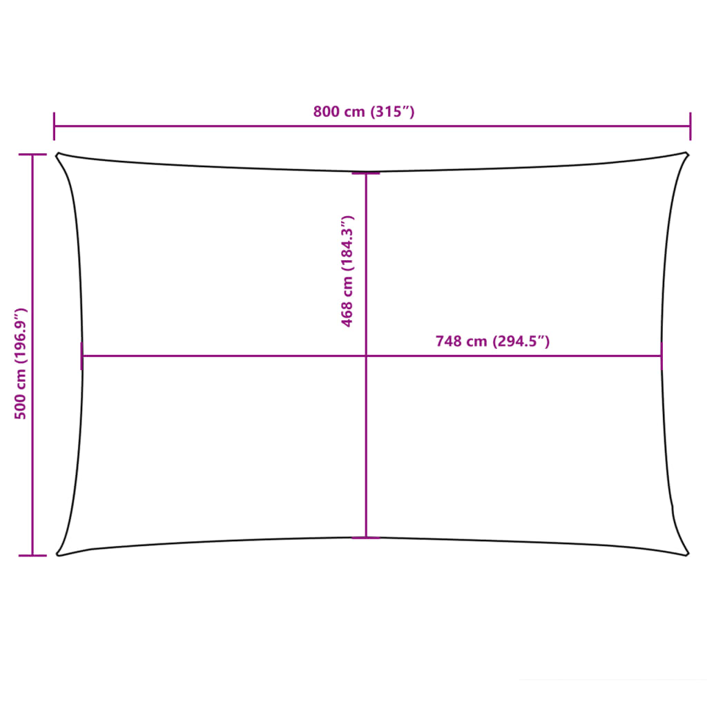 Sunshade Sail Oxford Fabric Rectangular 5x8 m Anthracite