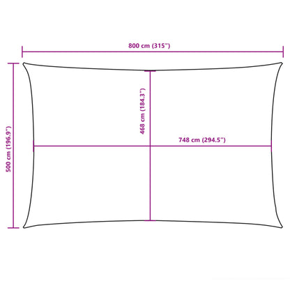 Sunshade Sail Oxford Fabric Rectangular 5x8 m Anthracite