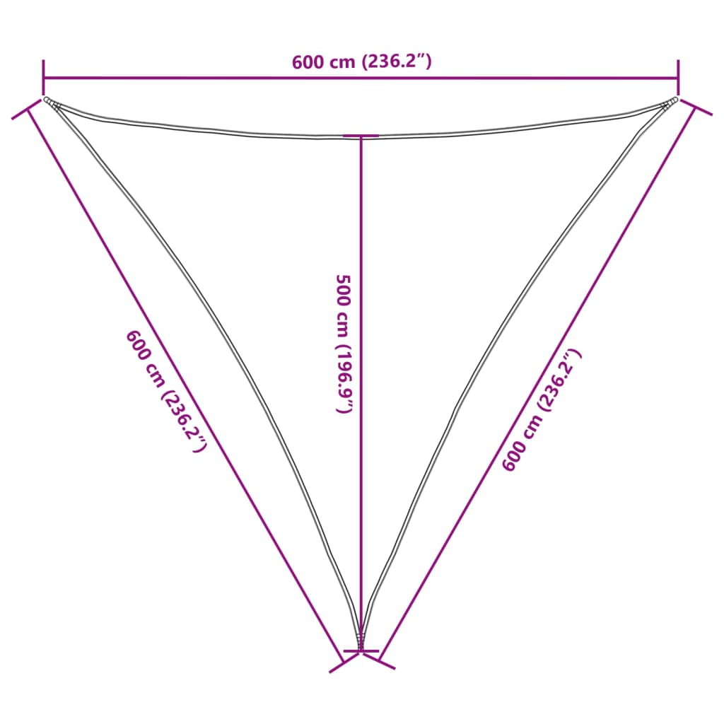 Sunshade Sail Oxford Fabric Triangular 6x6x6 m Anthracite