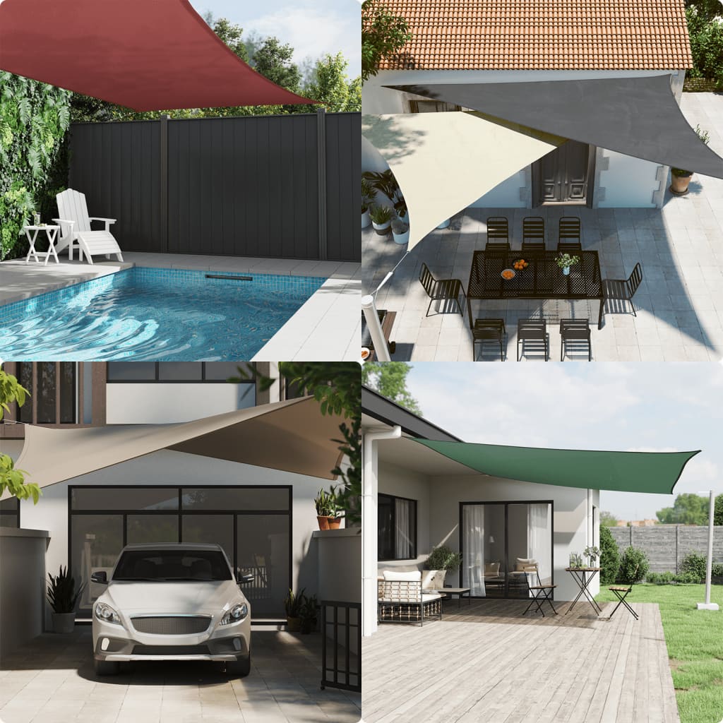 Sunshade Sail Oxford Fabric Triangular 5x6x6 m Beige