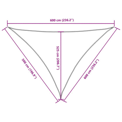 Sunshade Sail Oxford Fabric Triangular 5x6x6 m Beige