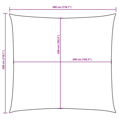 Sunshade Sail Oxford Fabric Square 3x3 m Cream