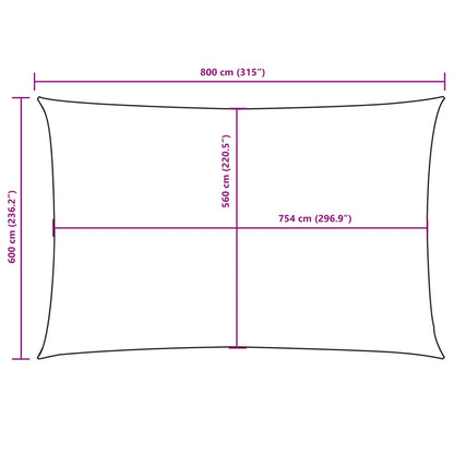 Sunshade Sail Oxford Fabric Rectangular 6x8 m White