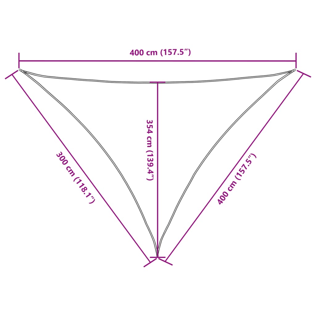 Sunshade Sail Oxford Fabric Triangular 3x4x4 m White