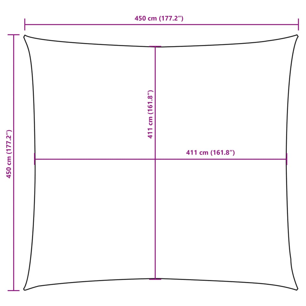 Sunshade Sail Oxford Fabric Square 4.5x4.5 m Terracotta