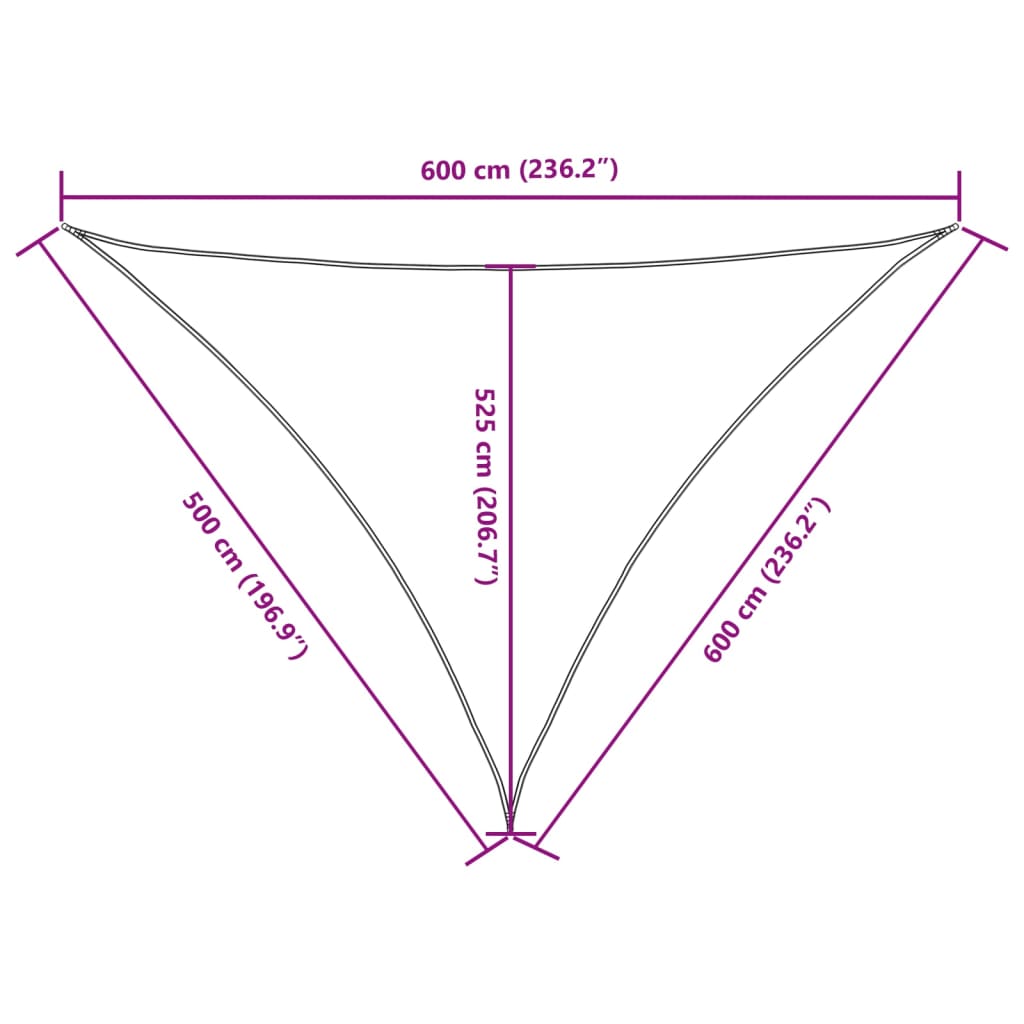 Sunshade Sail Oxford Fabric Triangular 5x6x6 m Terracotta