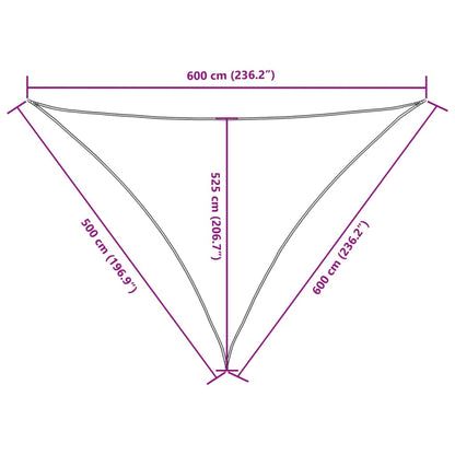Sunshade Sail Oxford Fabric Triangular 5x6x6 m Terracotta