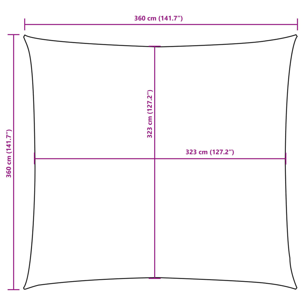 Sunshade Sail Oxford Fabric Square 3.6x3.6 m Taupe