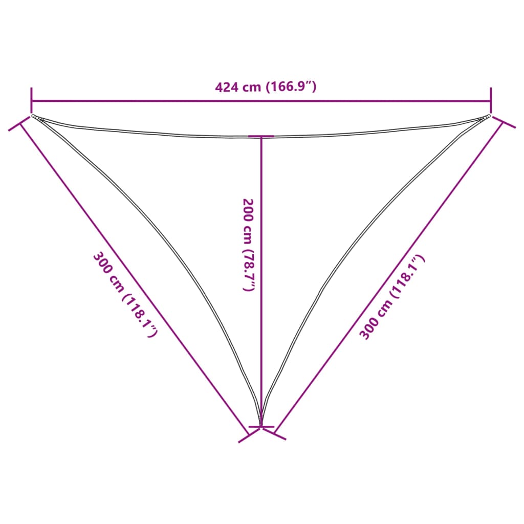 Sunshade Sail Oxford Fabric Triangular 3x3x4.24 m Taupe