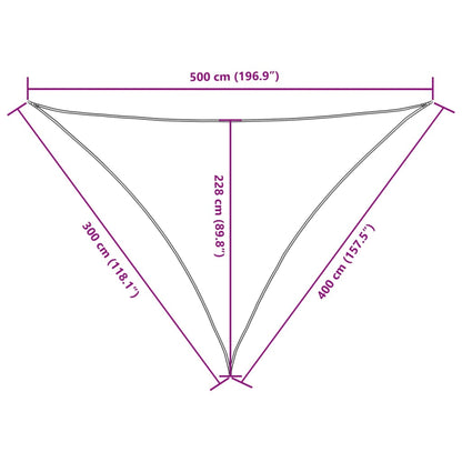 Sunshade Sail Oxford Fabric Triangular 3x4x5 m Taupe
