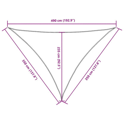 Sunshade Sail Oxford Fabric Triangular 3.5x3.5x4.9 m Taupe