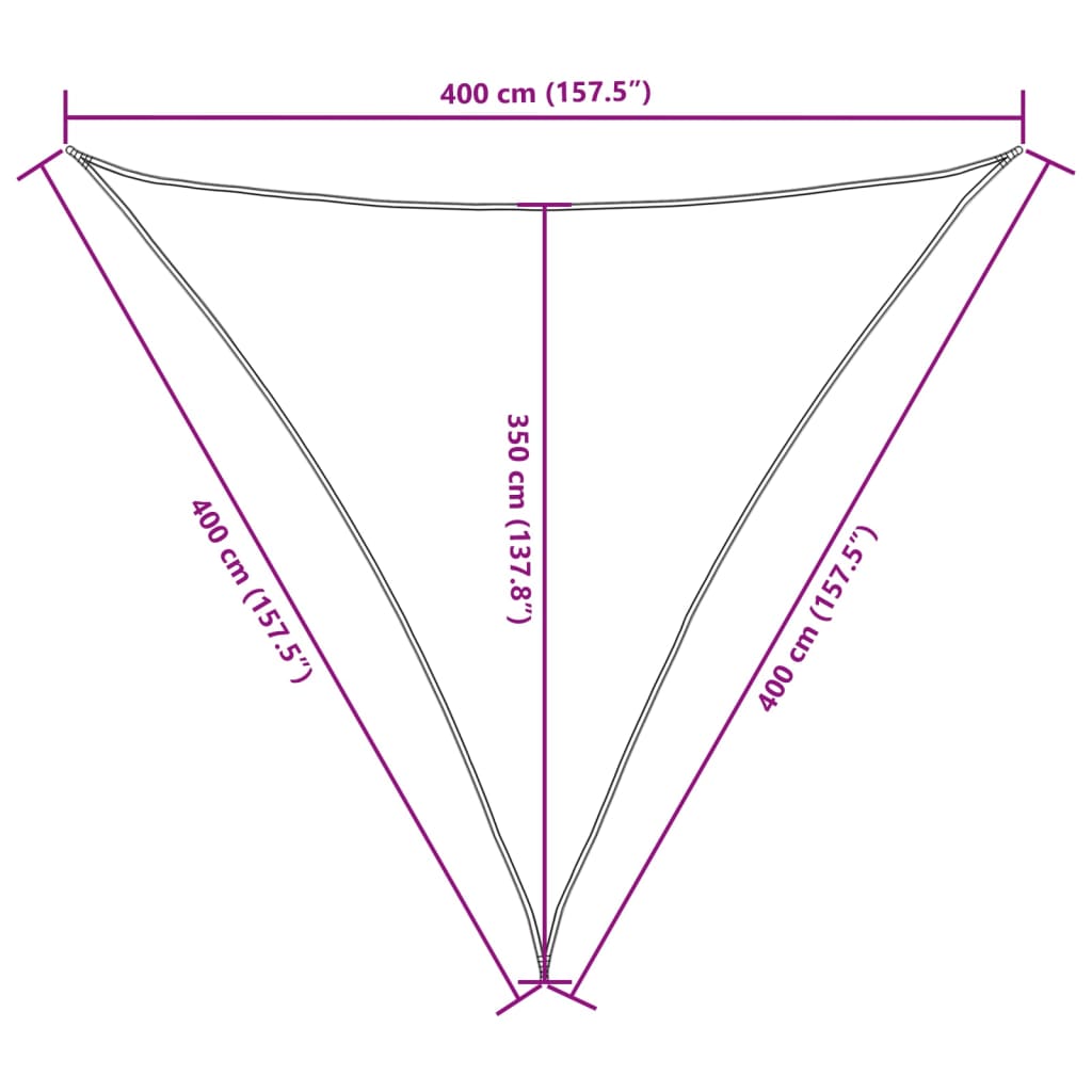 Sunshade Sail Oxford Fabric Triangular 4x4x4 m Taupe