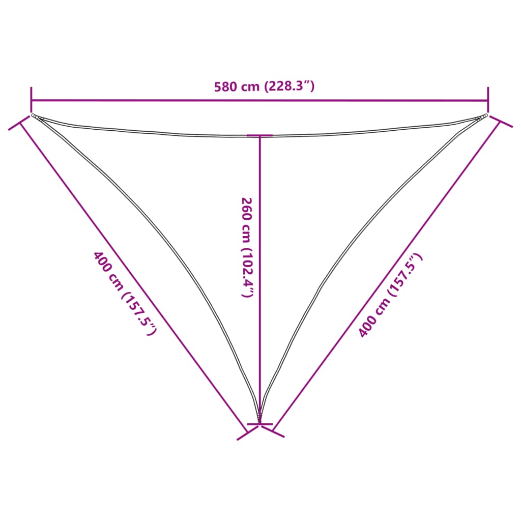 Sunshade Sail Oxford Fabric Triangular 4x4x5.8 m Taupe