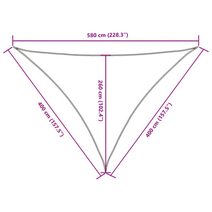 Sunshade Sail Oxford Fabric Triangular 4x4x5.8 m Taupe