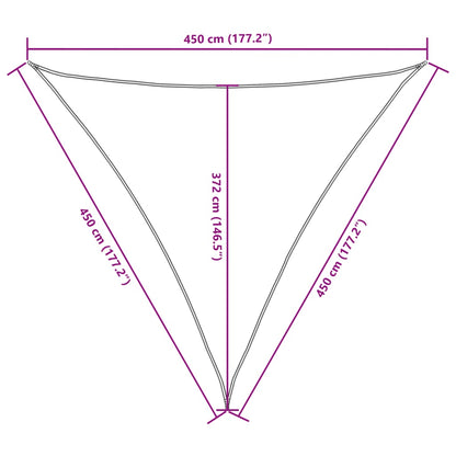 Sunshade Sail Oxford Fabric Triangular 4.5x4.5x4.5 m Taupe