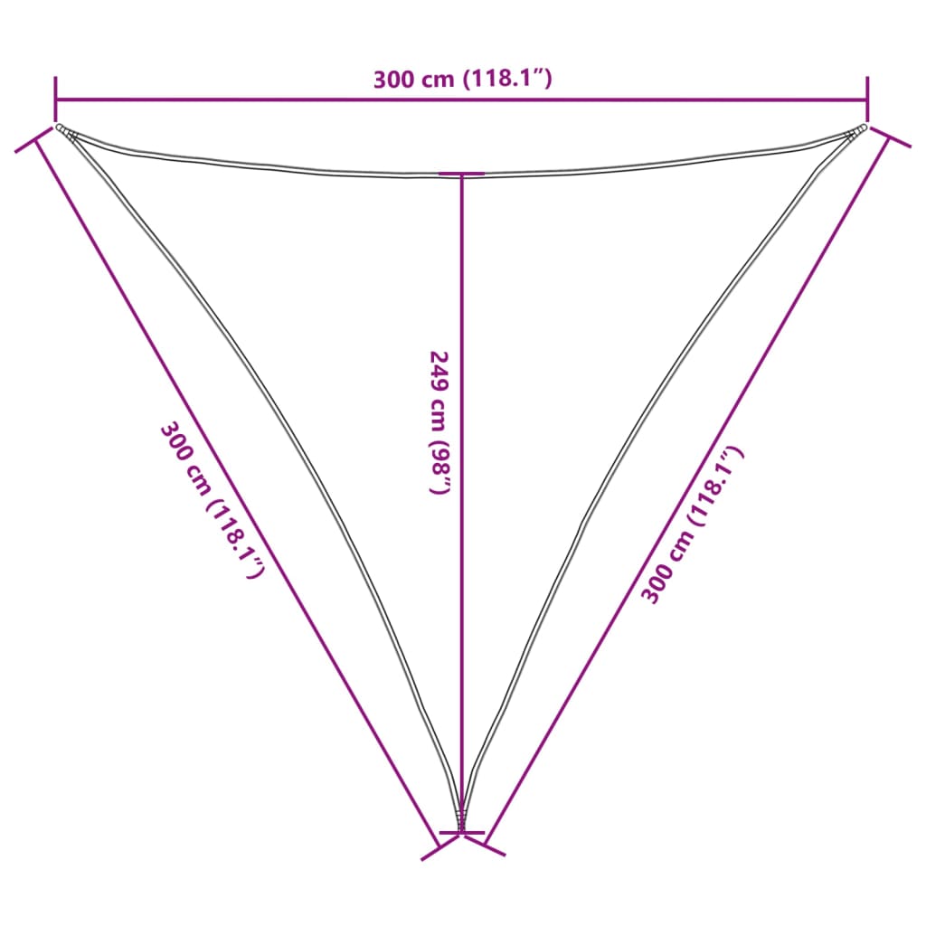 Sunshade Sail Oxford Fabric Triangular 3x3x3 m Dark Green