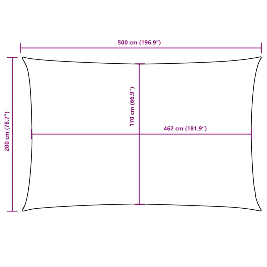 Sunshade Sail Oxford Fabric Rectangular 2x5 m Blue