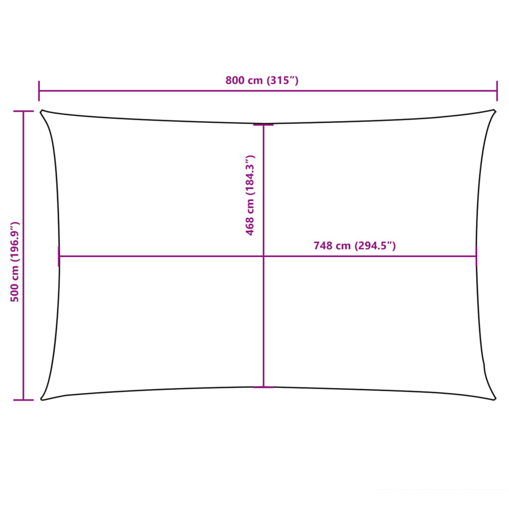 Sunshade Sail Oxford Fabric Rectangular 5x8 m Blue