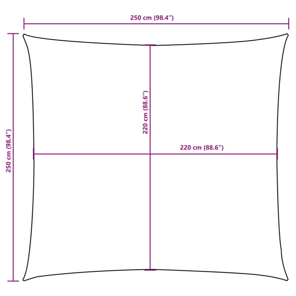 Sunshade Sail Oxford Fabric Square 2.5x2.5 m Yellow