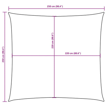 Sunshade Sail Oxford Fabric Square 2.5x2.5 m Yellow