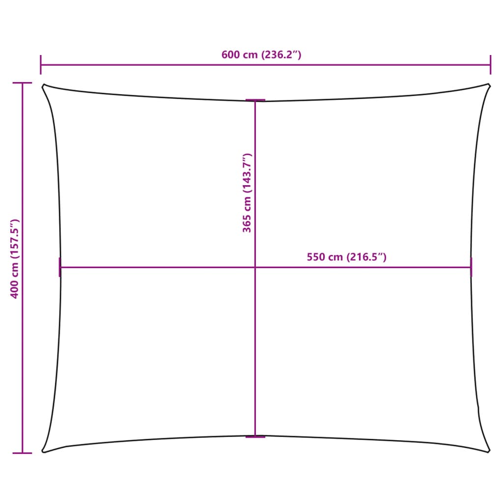 Sunshade Sail Oxford Fabric Rectangular 4x6 m Yellow