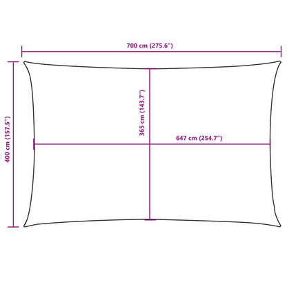 Sunshade Sail Oxford Fabric Rectangular 4x7 m Yellow