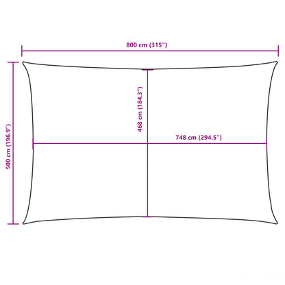 Sunshade Sail Oxford Fabric Rectangular 5x8 m Yellow