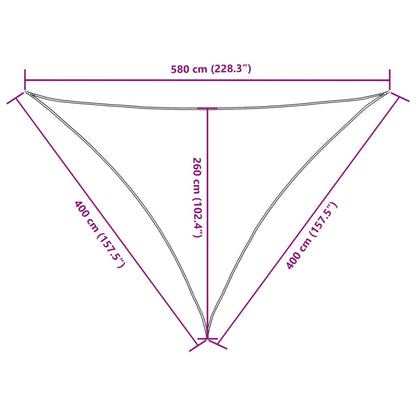 Sunshade Sail Oxford Fabric Triangular 4x4x5.8 m Yellow