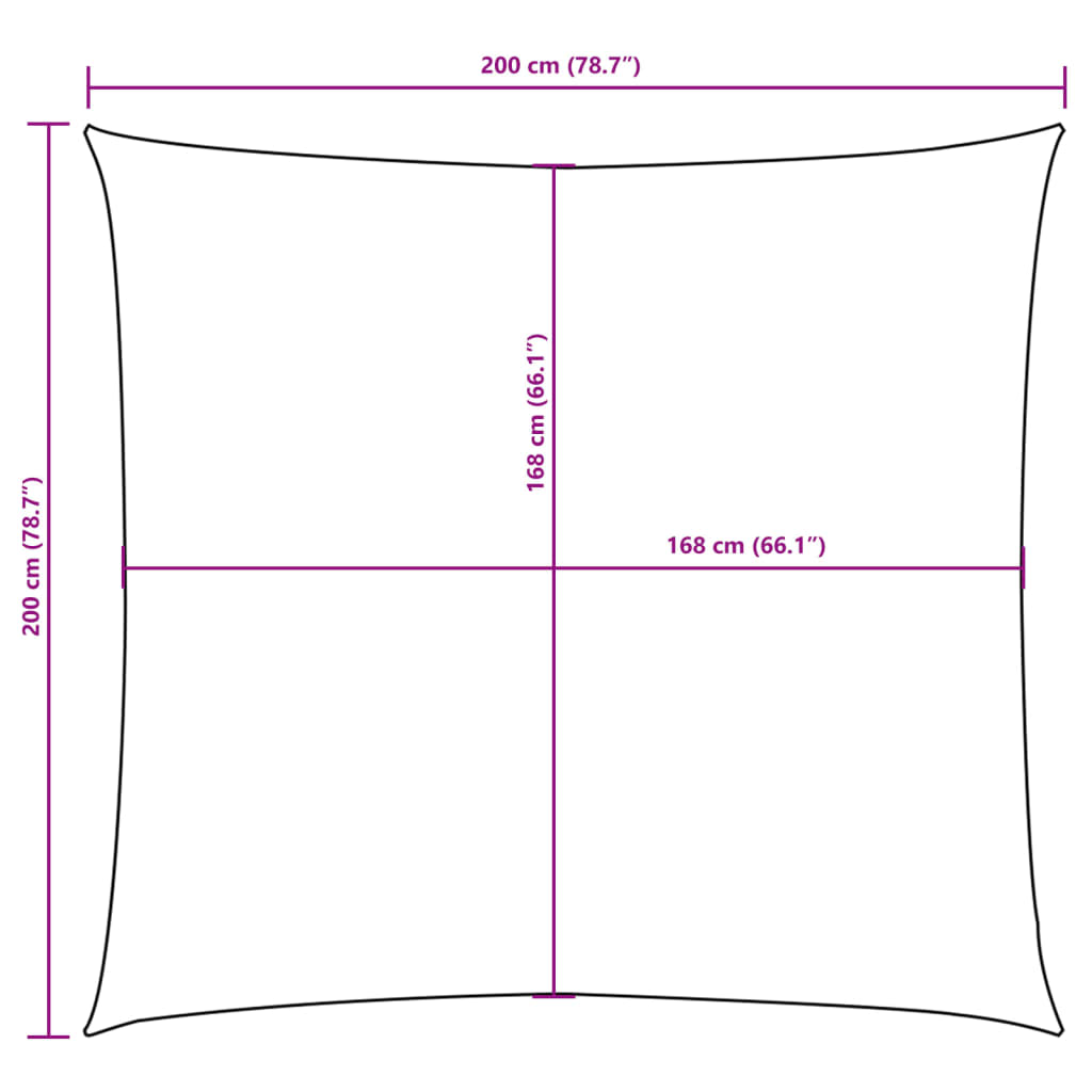 Sunshade Sail Oxford Fabric Square 2x2 m Red