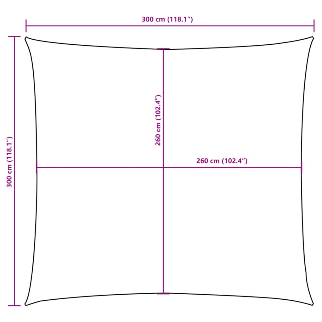 Sunshade Sail Oxford Fabric Square 3x3 m Red
