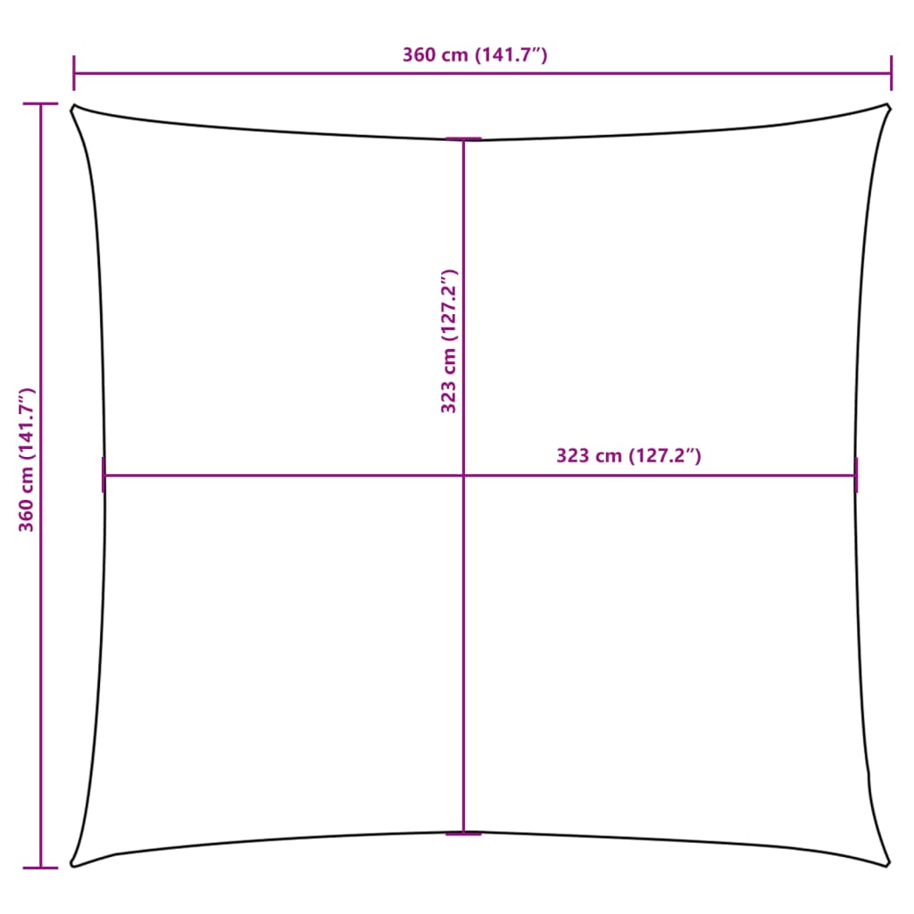 Sunshade Sail Oxford Fabric Square 3.6x3.6 m Red