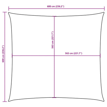 Sunshade Sail Oxford Fabric Square 6x6 m Red