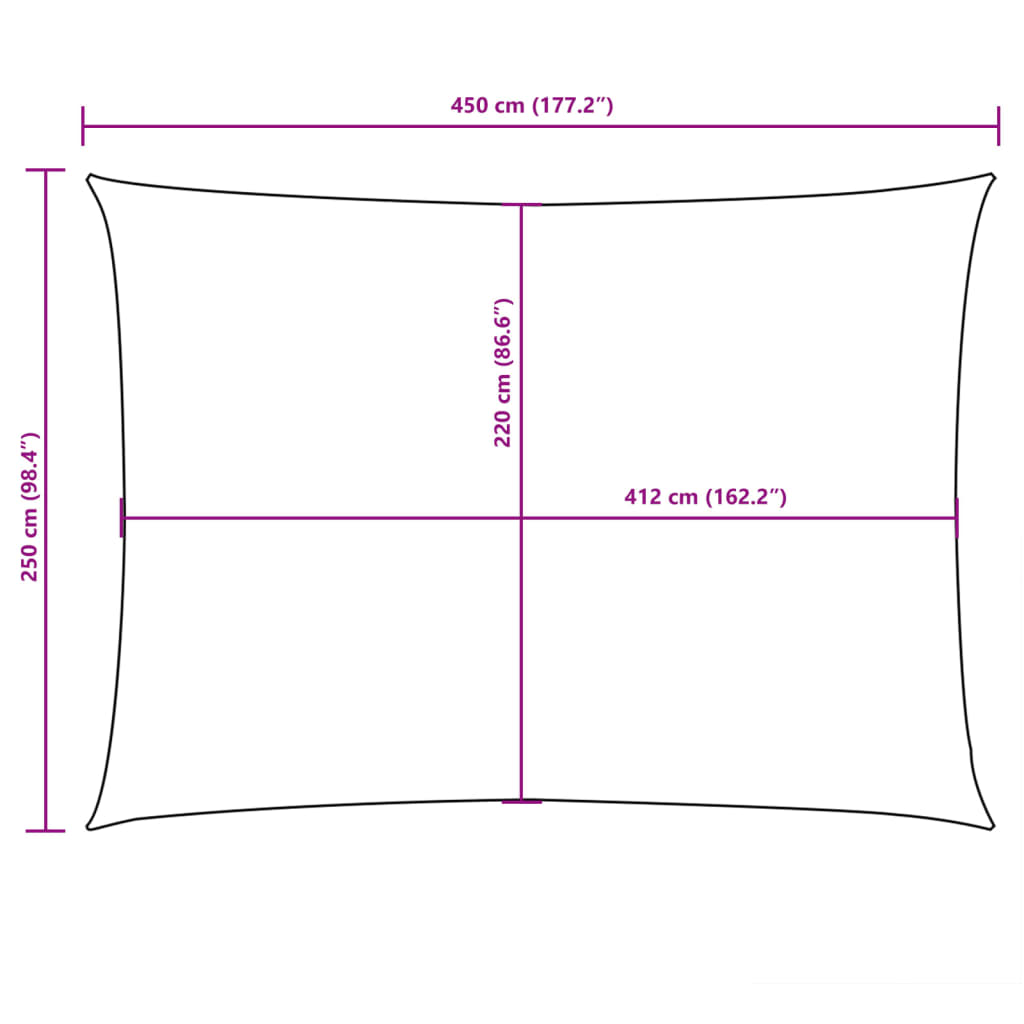 Sunshade Sail Oxford Fabric Rectangular 2.5x4.5 m Red